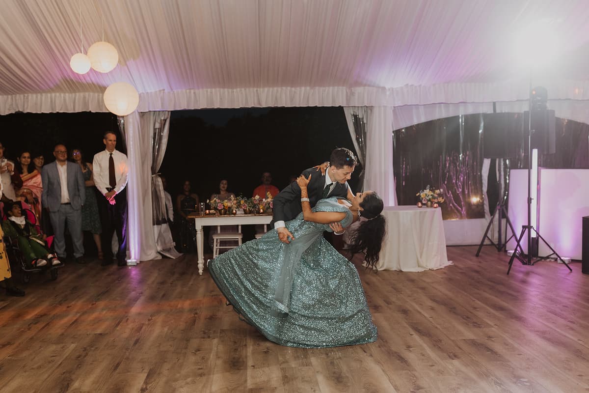 Dance floor energy at wedding reception