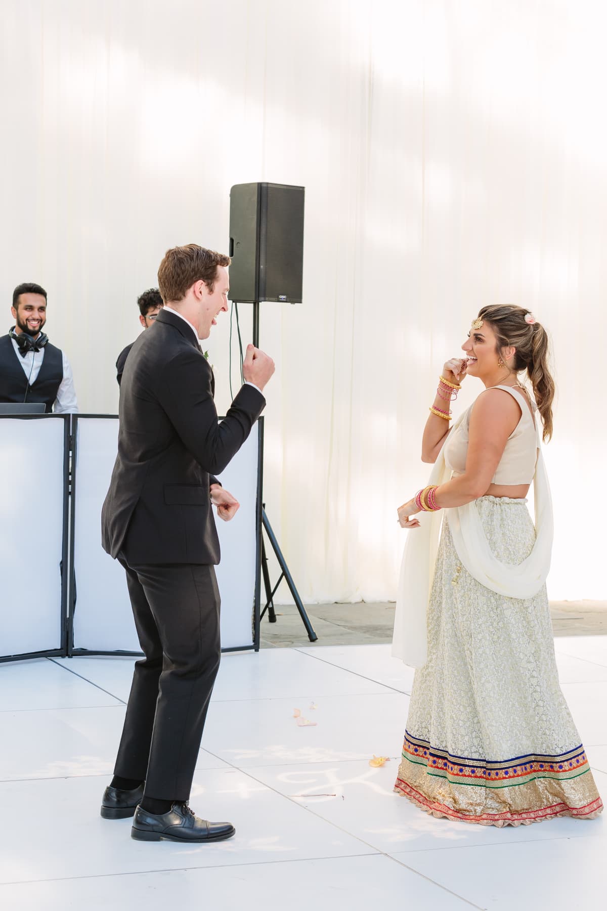 Couple dancing at wedding reception