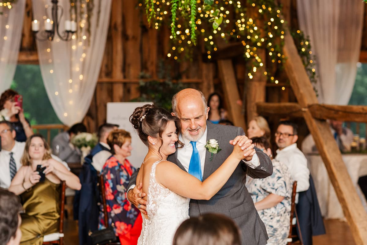 Father-daughter dance at wedding reception
