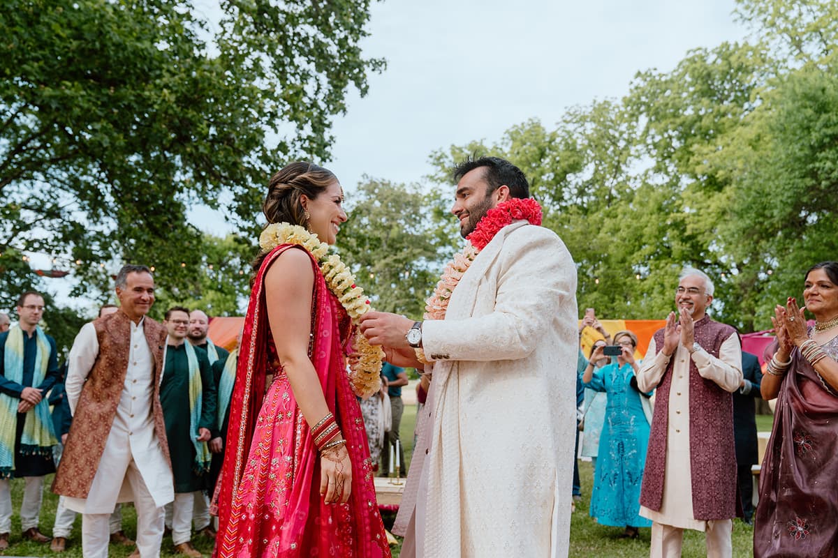 Joyful sangeet celebration moment