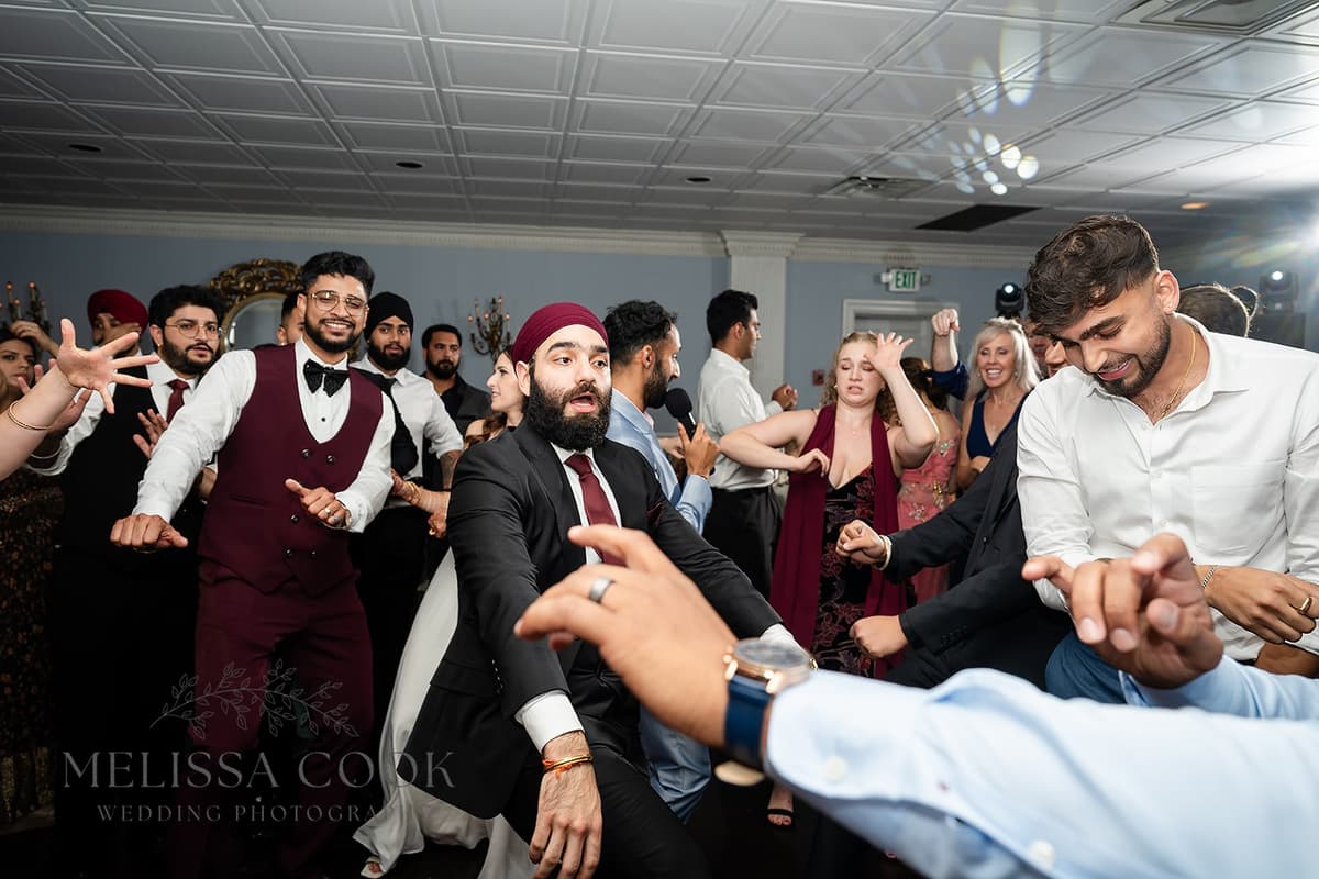 Guests dancing at wedding reception