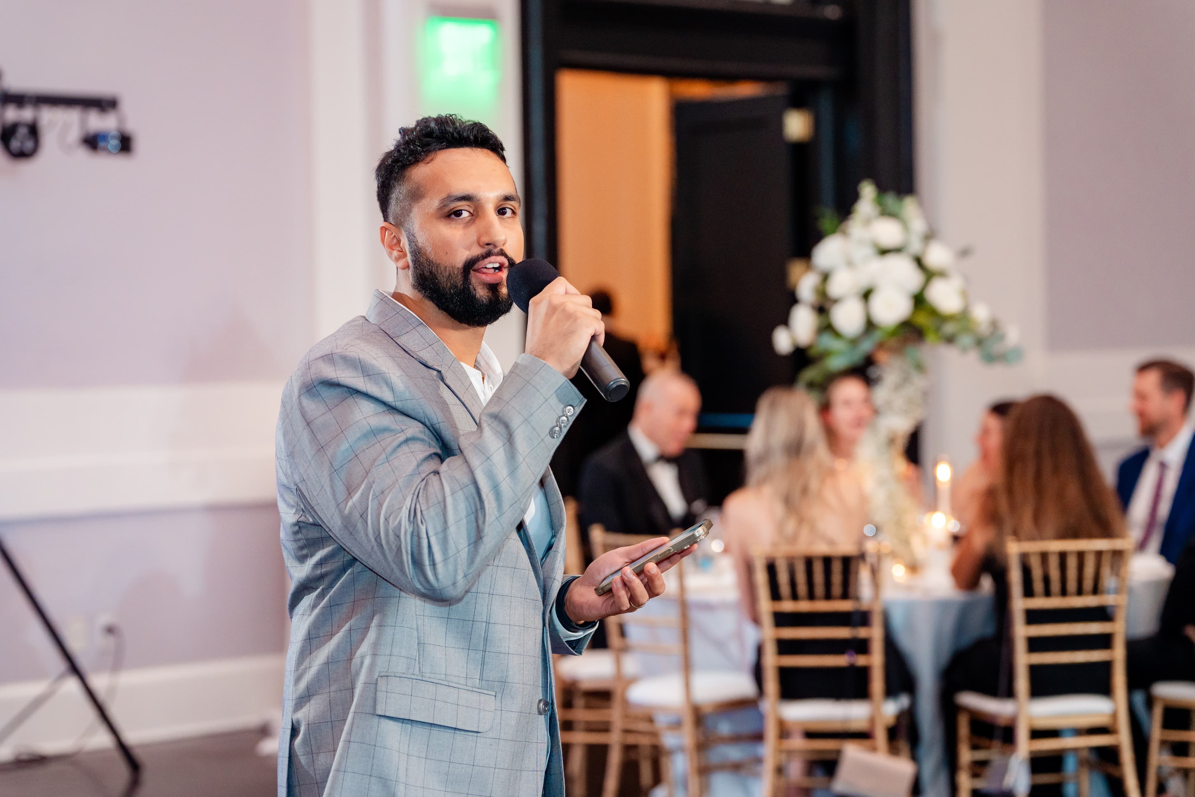 DJ Taj as MC at a wedding reception